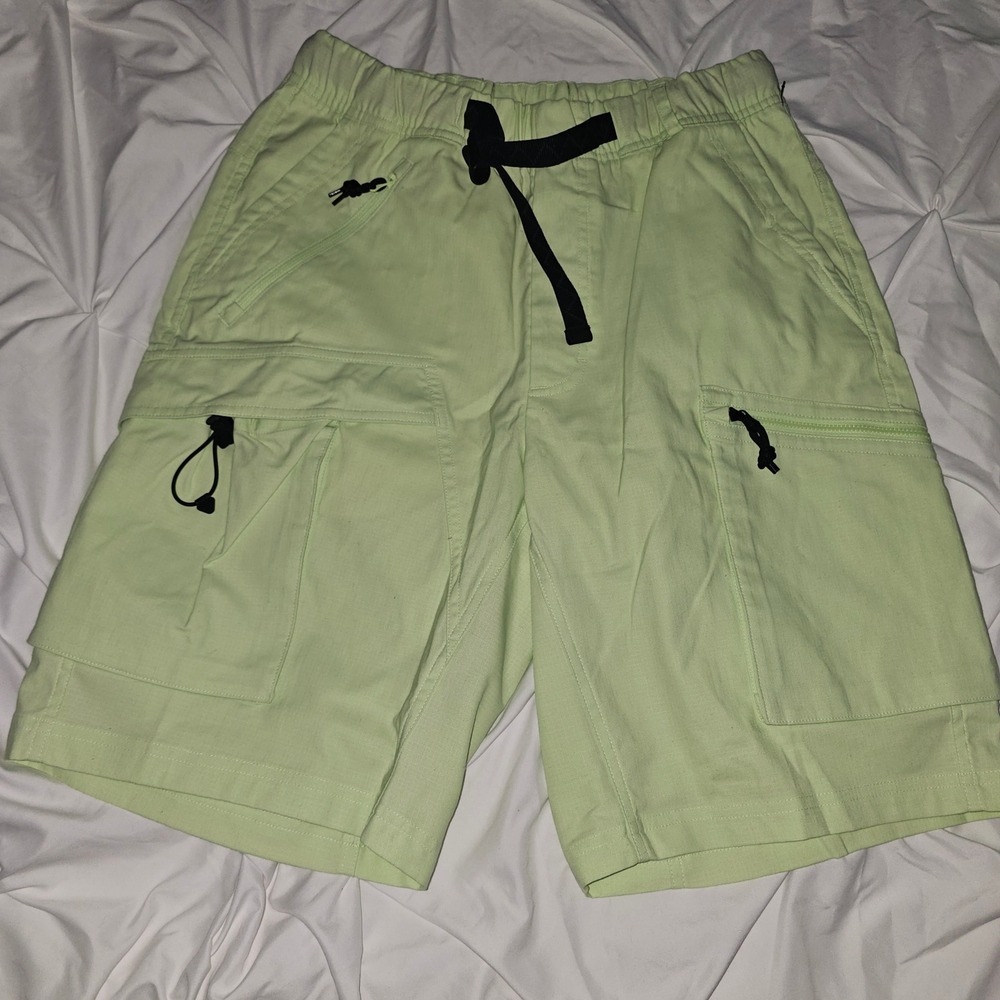 Nikelab ACG Cargo Shorts Mens Small Lime Green BQ3618-388 Excellent